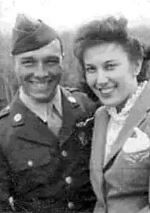 Photo dated January, 1944.  My mom and dad, not yet engaged, before my dad left for Corsica.
