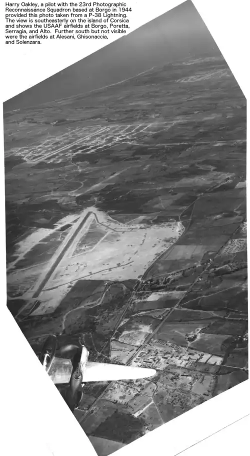 Corsican coast from the airfield at Borgo towards the airfields of Poretta, Serraggia and Alto