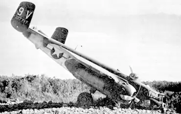 B-25J 'Miss Rebel' 9V crash landing 1.
