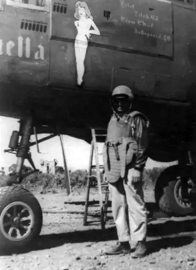 Quentin Kaiser in flak suit and flak helmet.