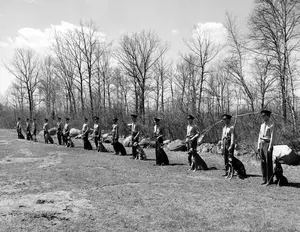 Marines with guard dogs April 29, 1943