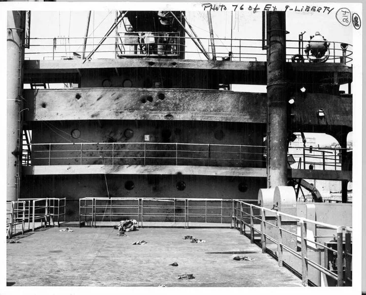 Holes from rocket attack