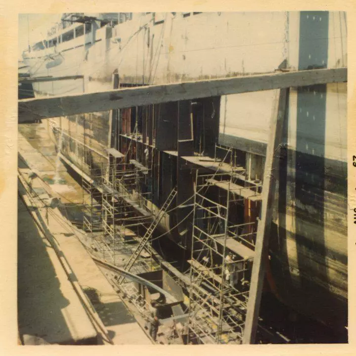 Malta drydock, fixing the torpedo damage