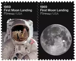First Moon landing postage stamp