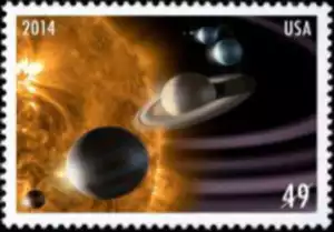 Planets postage stamp