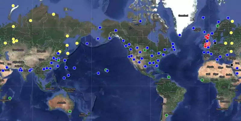 Map of LORAN sites