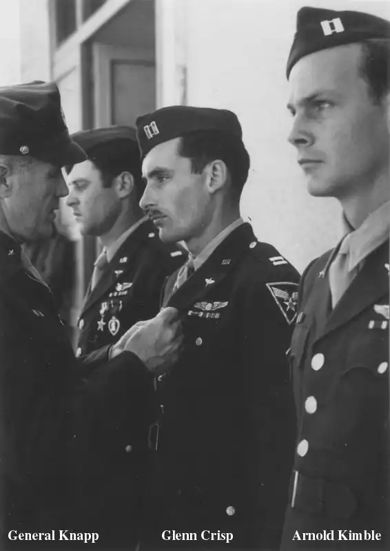 Glenn Crisp Receives his Air Medal from General Knapp.