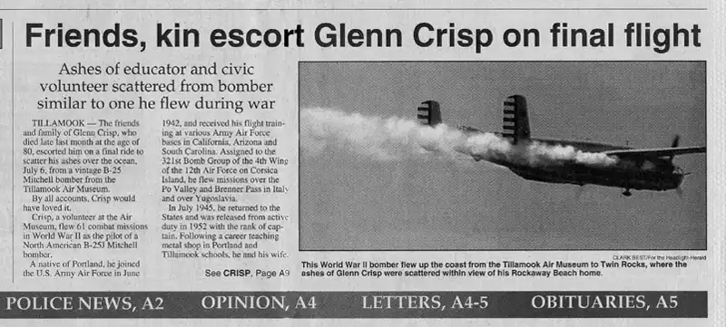 Glenn Crisp Obituary Article.