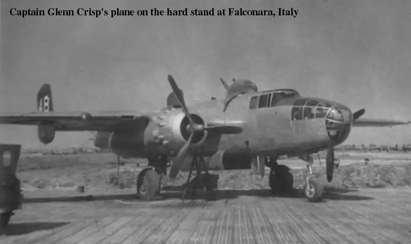 Captain Glenn Crisp's plane at Falconara, Italy in 1945.