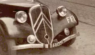 'Free French' Car in Lyon after the Liberation. FFI stands for: Forces Francaise de l' Interieur.