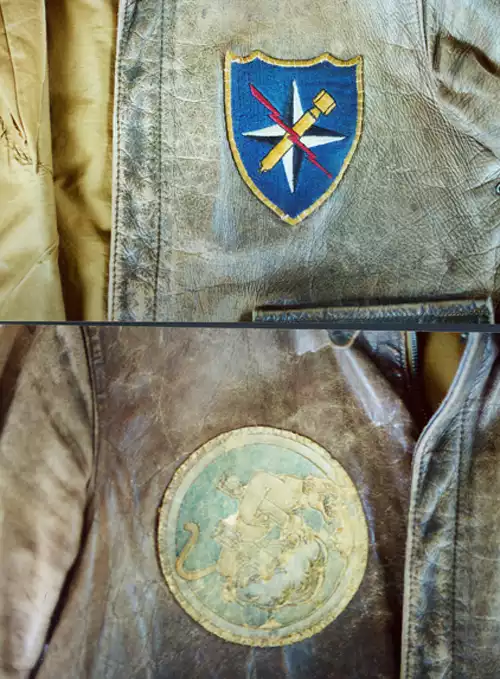 My Dad's A2 flight jacket showing 340th BG and 489th BS insignia.