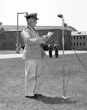 CAPT James L Fisher reading his orders June 21, 1943