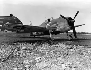 F6F_BUNO_42805 off landing mat September 15, 1944