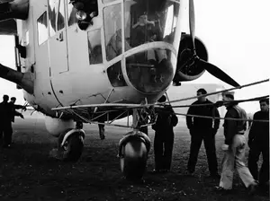 Securing emergency landing wheel to K-15 April 27, 1944