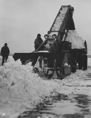 Snow fighting February 16, 1945