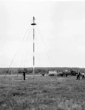 Stick mast at Bar Harbor June 6, 1943