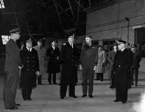 VADM Leary and staff inspection tour December 8, 1943