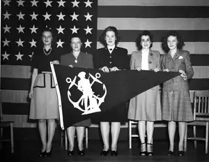 War Bond pennant awarded to Disbursing Office March 25, 1945