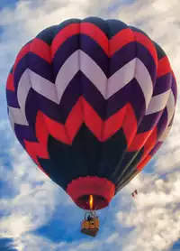 image of a hot air balloon in flight