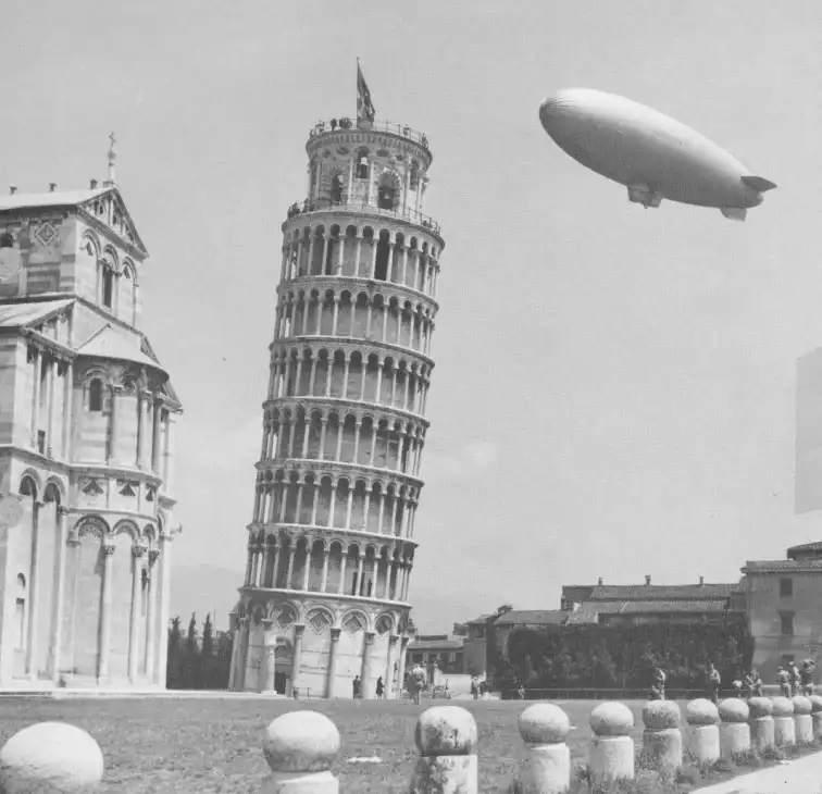 Blimp over Pisa, Italy